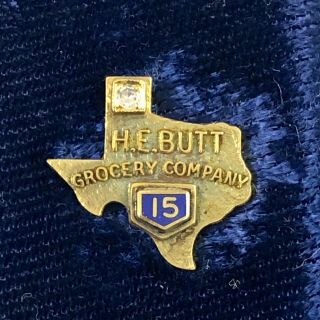 Vintage Heb Grocery Company 15 Year Service Award Pin H.  E.  Butt Store