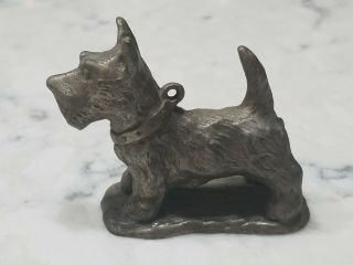 Vintage 1950s Scottish Terrier Scottie Dog Figurine Made In Japan Metal
