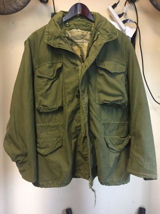 U.  S.  Military M - 65 Field Jacket Od With Liner - Medium Regular - Vintage