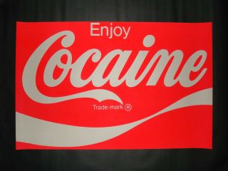 Vintage Enjoy Cocaine Blacklight Poster Very Rare Period Piece 1960 