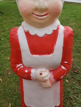 Vintage Union Products Mrs.  Santa Claus Large Lighted Blow Mold Christmas Decor 3