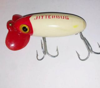 Vintage Fred Arbogast Jitterbug Lure War Era Plastic Lip Ex - 2 5/8”