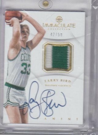 2012 - 13 Immaculate Auto 2 Color Patch Jersey Larry Bird 42/50