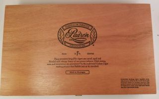 CIGAR BOX Wood Hinged Lid Brass Hardware Padron Imperials Anniversary Series 2