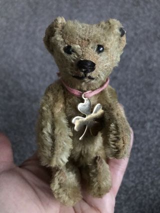 Antique Circa 1910 Steiff Miniature Teddy Bear 5” Ff Button - No Res