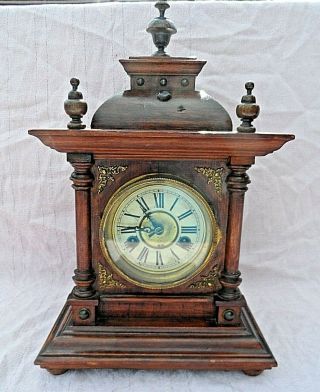 Vintage German Oak Cased Wind Up Striking Mantle Clock By H.  A.  C.  C1950 Vgc Gwo