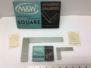 Vintage Moore & Wright Engineers Precision Squares 1 - 6 " 1 - 2 " Box