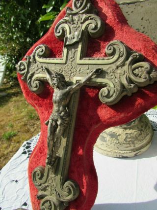 Magnificent Imposing Antique French Large Holdy Water Font Cross.  1800 