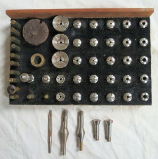 Watchmaker/jeweler Lathe Collets Set Tools 8mm 30 Plus Old Vtg Antique