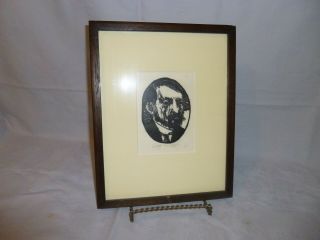 Vintage Framed Leonard Baskin Engraving " Conrad " Signed Numbered 71/90 In Pencil