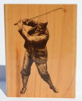 Vintage Golfer Ur1010 Wood Mounted Rubber Stamp By Stampabilities 2007