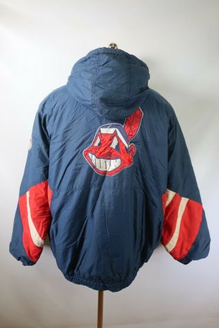C7391 Vtg Starter Cleveland Indians Mlb Baseball Full - Zip Jacket Size 2xl