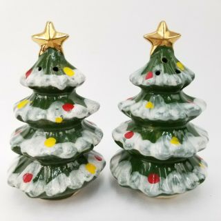 Vtg Japan Kreiss Mid Century Holiday Decor Christmas Tree Salt & Pepper Shakers