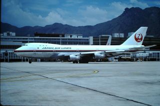 1984 - Hong Kong Photo Slide - Japan Airlines Jal B747 - Kai Tak - Hkg