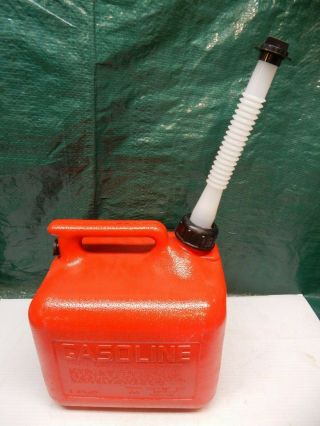 Vintage Pre - Ban Midwest Gas Can 2 Gallon.  Capped Spout Vented Gas Can,  Painted