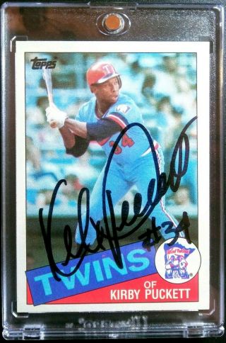 1985 Topps Kirby Puckett Cas Cert Beckett Signed Autograph Rookie Card Hof D.  06