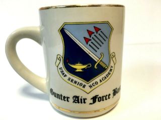 Vintage Usaf Senior Nco Academy Gunter Air Force Base Coffee Mug Cup Military A2