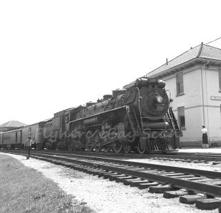 B&w Negative Canadian National Railroad 4 - 8 - 4 Steam Loco 6168 In 1958