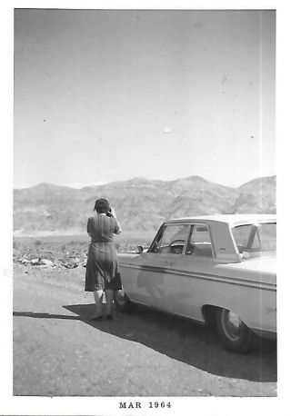 Vintage Photo 1964 Car Woman With Camera Taking Picture Death Valley 1376
