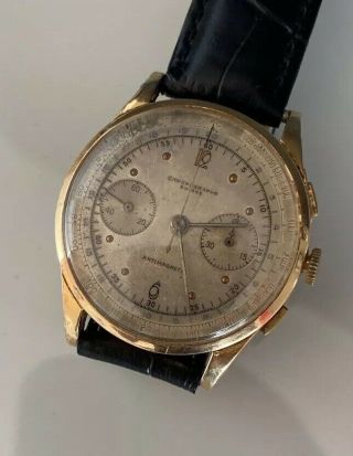 Vintage 18k Solid Gold Chronograph Suisse Watch