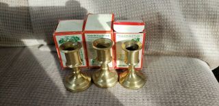 Set Of 3 Louis Xv Italian Brass Candle Sticks Holders Made In Italy Vintage