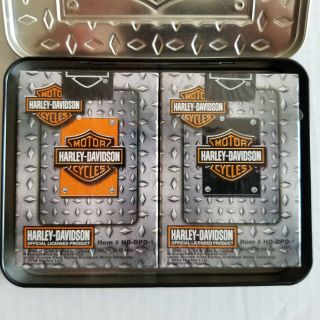 Harley Davidson Collectible Tin With Playing Cards - Cards are 2004 3