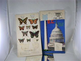 Vintage Dell Punch Out Cards - Washington D.  C.  Buildings & Butterflies 1960 