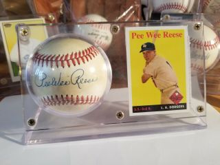 Pee Wee Reese Signed Autographed Onl Baseball Psa Dna Brooklyn Dodgers