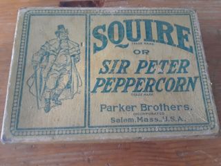 Vintage 1894 Parker Bros.  Card Game Squire Or Sir Peter Peppercorn