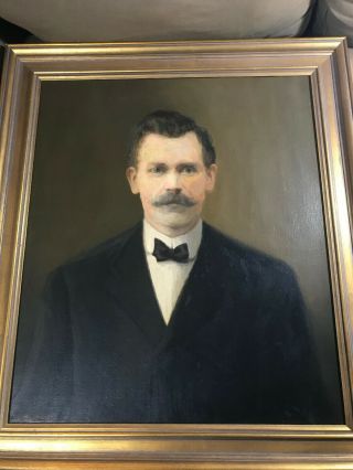 Antique American School " Portrait Of Michael Mallon " Oil Painting - Framed