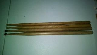 Vintage Wood Drum Sticks Juggs 5a And Other Set Qty 2 Pairs