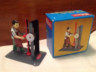 Vintage Wilesco M 75 Tin Toy Press Operator Live Steam Engine Shipped From Usa
