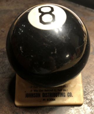 Vintage 8 Ball Advertising Table Lighter Johnson Distributing Co.  Pi 5 - 2084