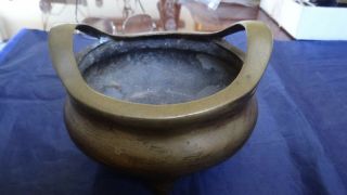 Antique Chinese Bronze Incense Burner Marked