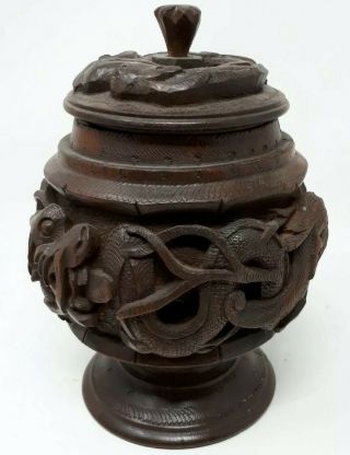 Antique 19th Century Chinese Tea Caddy 22 Cms Tall