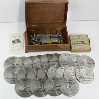 Early Pre - 1930 Thorens Ad 30 D Automatic Music Box W 21 Discs - Antique
