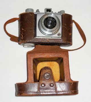 Vintage 1953 Olympus 35 Iv W/ Zuiko 4cm (40mm) 3.  5 Lens S/n 126515 Leather Case