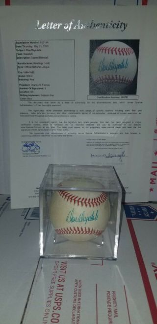 Dodgers Hall Of Famer Don Drysdale Signed Baseball Authenticated Jsa Y66751
