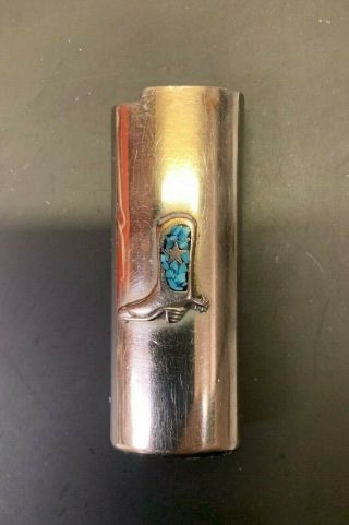 Vintage Lighter Case Cover,  Fits Bic,  Cowboy Boot With Spur,  Star & Turquoise