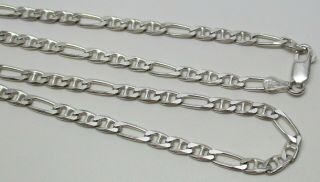 Vintage Sterling Silver Italian Mariner Link Chain 16 - 3/4 " Necklace - Gorgeous