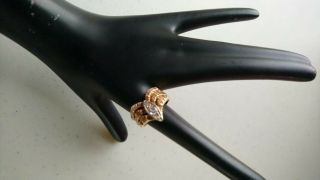 14k Solid Yellow Gold Vintage Cluster Diamond Customized Ring Size Sz 8