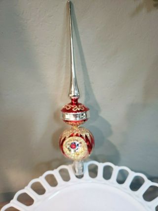 Vintage Christmas Tree Topper With Two Glass Balls