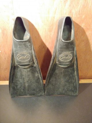 Vintage Dacor Corda Fins Size 9 - 10 Black Scuba Diving Flippers