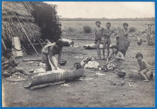 Vintage Photo Native Amazonia Indians Food Colombia Amazon Ethnic Foto Ca 1950
