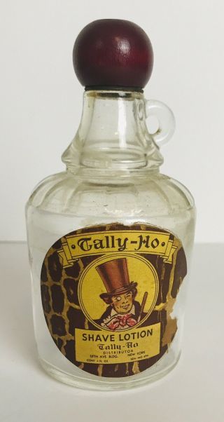 Tally - Ho Shave Lotion 4oz Glass Bottle Vintage