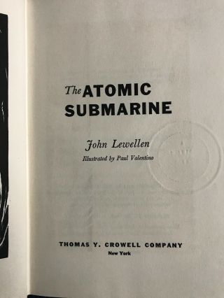 Vintage 1954 Hc The Atomic Submarine John Lewellen