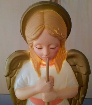 Vintage TPI Blow Mold Christmas lighted Angel with Horn 2