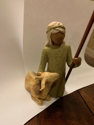 Vintage Willow Tree Demdaco Nativity Shepherd With Goat And Staff 2002 Repacemet