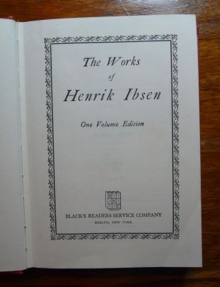 Of Henrik Ibsen 1928 Black 