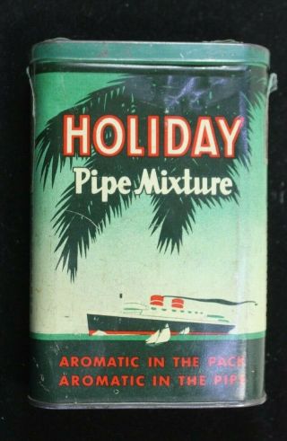 Empty Vintage Tobacco Pocket Tin Holiday Pipe Mixture